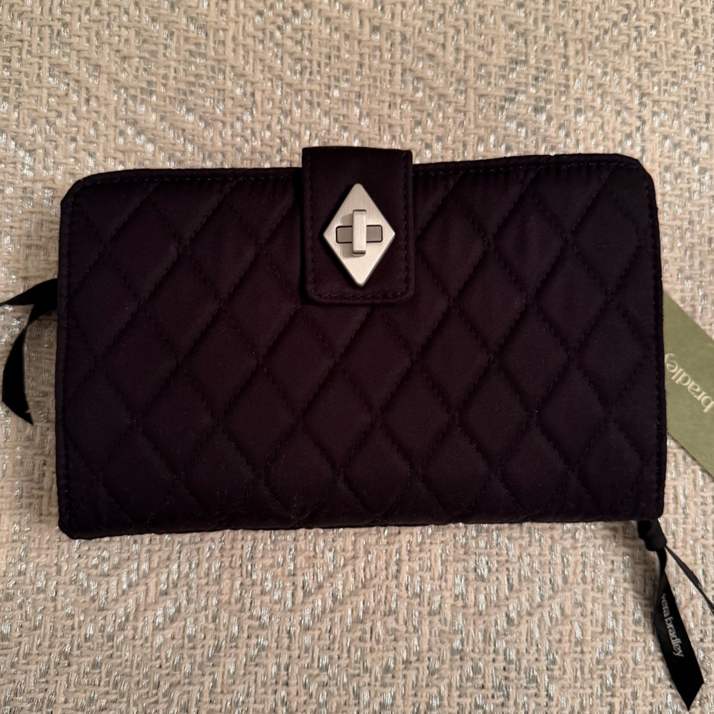 Vera Bradley Turnlock Wallet - Moonless Night Premium Cotton - NWT - Picture 4 of 9